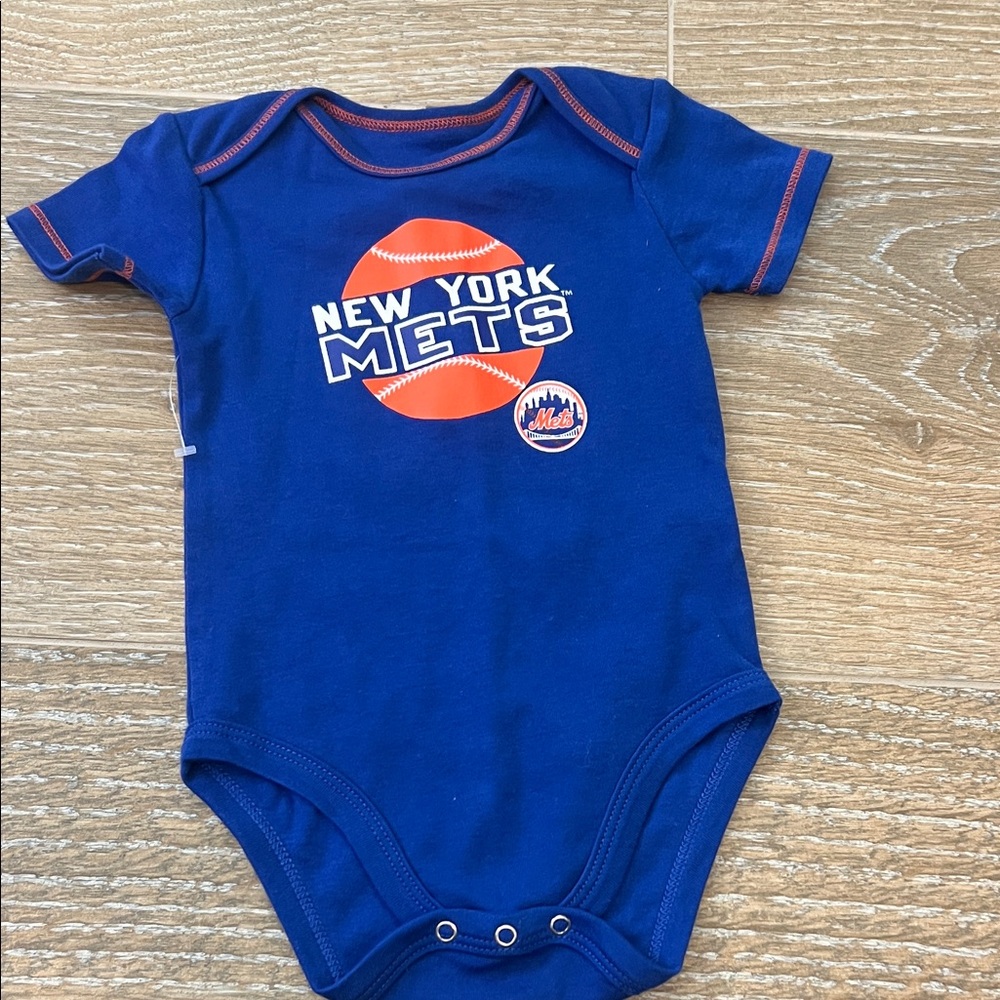 MLB New York Mets Blue and Orange Baby Bodysuit NWOT